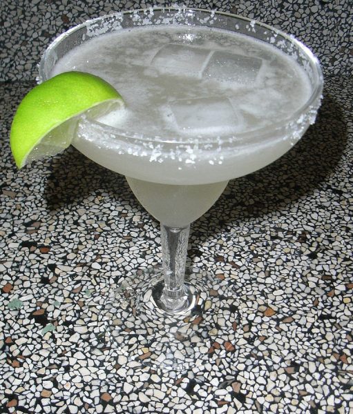 Delicious Margarita on the rocks with fresh lime
